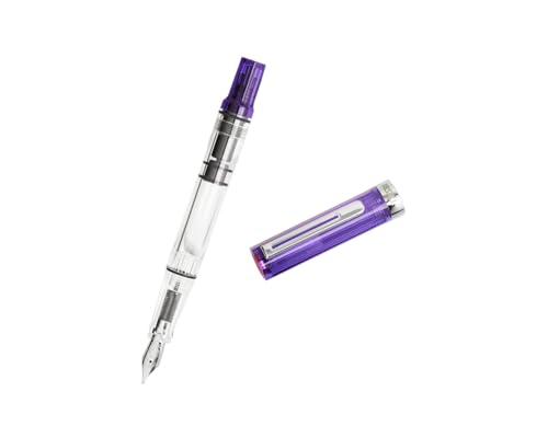 TWSBI Füllfederhalter Eco Transparent Violett, Kolbenfüller, Stahlfeder F/M, 13 cm von TWSBI