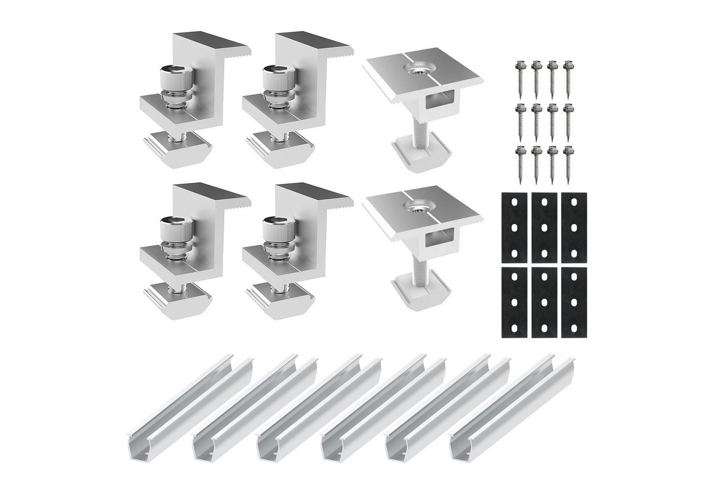 TWSOUL Solar-Halterung, Z-förmige Halterung, Aluminiumlegierung, 20 cm Solarmodul-Halterung, (Für 2 Solarmodule, Trapezblech Flachdach, Photovoltaik Zubehör) von TWSOUL