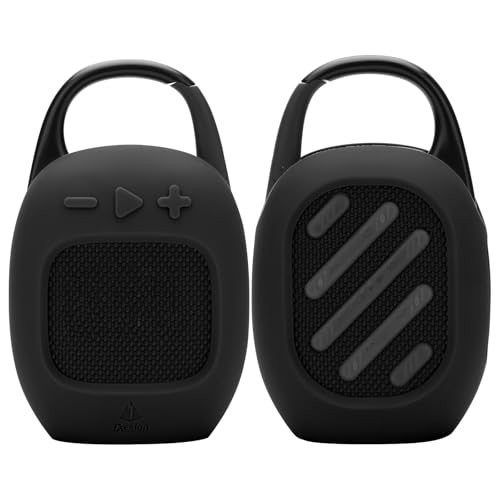 TXEsign Silikonhülle, kompatibel mit JBL Clip 5, tragbarer Bluetooth-Lautsprecher, Stand-Up-Schutzhülle für JBL Clip 5 (schwarz) von TXesign