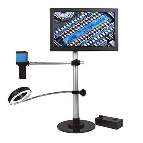 Mikroskop-Zubehör, Monokular 22 MP USB-Digitalkamera, tragbares Mikroskopobjektiv, 56 LED-Lichtständer, Haltbarkeit und zuverlässige Leistung (Objektiv A mit LCD) von TYZK