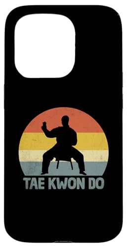 Hülle für iPhone 15 Pro Retro Sunset Silhouette Taekwondo Kampfsportler TKD von Taekwondo Martial Artist Gifts