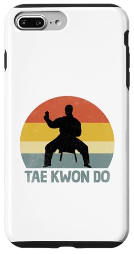 Hülle für iPhone 7 Plus/8 Plus Retro Sonnenuntergang Silhouette Taekwondo Kampfsportler von Taekwondo Martial Artist Gifts