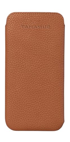 Tahamus UltraSlim Classic Slim Fit Soft Leather Sleeve Case, Compatible with iPhone 16 Pro, (Tan, 16 Pro) von Tahamus