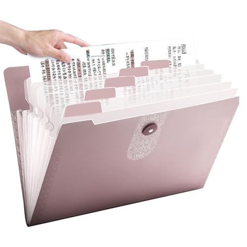 Takluu Akkordeon-Ordner, Akkordeon-Ordner | Papier-Organizer, A4-Ordner im Briefformat mit 12 Taschen, Organizer für Rechnungsdokumente aus Papier von Takluu