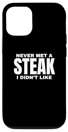 Hülle für iPhone 15 Pro Never Met A Steak Lustiger Humor Essen Text Grill Witz von Talk Steak to Me Merch