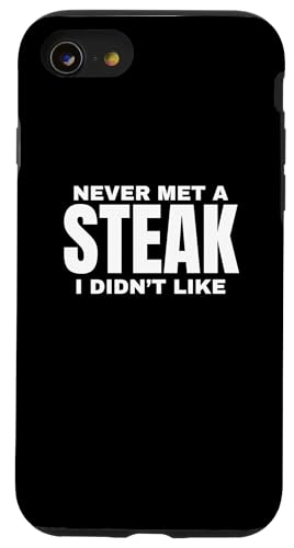 Hülle für iPhone SE (2020) / 7 / 8 Never Met A Steak Lustiger Humor Essen Text Grill Witz von Talk Steak to Me Merch