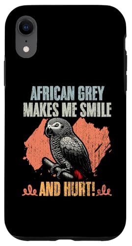 Hülle für iPhone XR African Grey Makes Me Smile And Hurt Vintage Ornithologen von Talking African Grey Wings