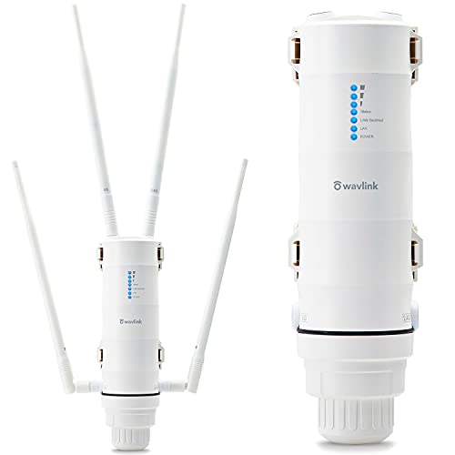 Dual-Band 2,4 + 5 G 1200 Mbps Outdoor Access Point/Repeater WiFi leistungsstark/kabellos Verstärker WiFi/Mesh WiFi Extender (RJ45, 1 x Gigabit PoE LAN-Port, 802.11AC, 4 Externe Antennen, WN572HP3) von TamperSeals Group