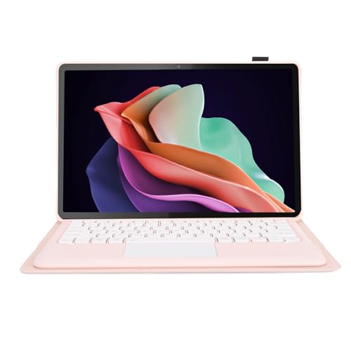 Tablet Tastatur BT Magnethülle, Vollständiger Schutz, Abnehmbare Tablet Tastaturabdeckung, mit Stifthalter Touchpad, für Tab P12 12,7 Zoll, TB370FU TB371FC (Rosa) von Tangxi