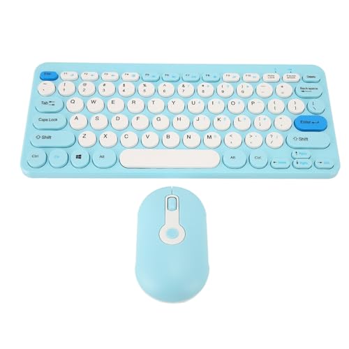 Kabelloses Tastatur-Maus-Set, Stilvolle, Schlanke, Runde Tastenkappen, Stummschaltung, Ergonomische 2,4-G-Tastatur-Maus-Kombination, Ergonomisches Design für Desktop-PC-Computer von Tangxi