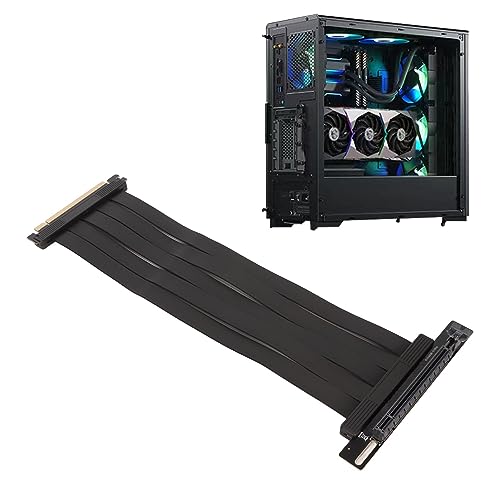 Tangxi Riser Kabel PCI E 4.0 X16, Hochgeschwindigkeits PCIe 4.0 X16 Grafikkarten Verlängerungskabel 300 Mm, 90°-PCI Express Buchse, für RTX4090 RX6950XT X570 B550 Z690 von Tangxi