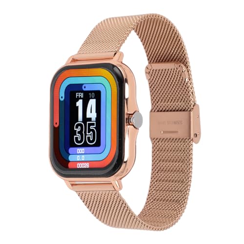 Tangxi Smartwatch, IP68 wasserdichte BT-Smartwatch, 12 Modi Sport-Smartwatches, 1,69-Zoll-Farb-Touchscreen, für Messenger, für Android (Gold) von Tangxi