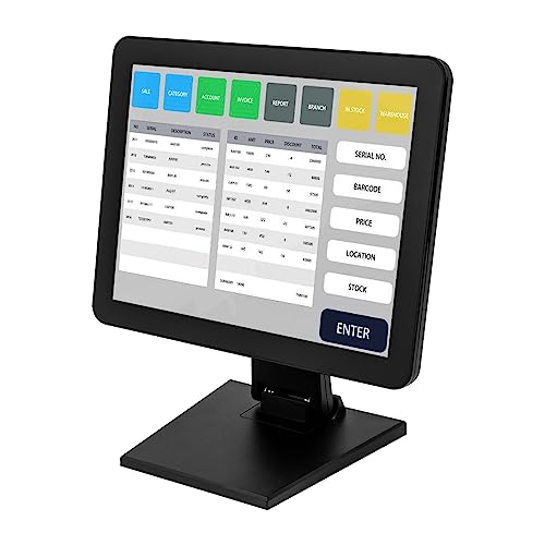 Registrierkasse Kassensystem, 15 Zoll LCD Touch Kassenmonitor mit HDMI, VGA, USB Eingang & Stand, POS Terminal für Gastronomie, Handel von Taozhiyy