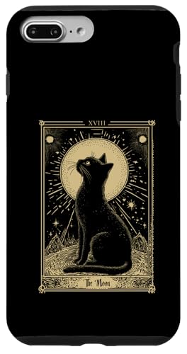 Gotische Tarotkarte The Moon Cat Crescent Mystic Art Hülle für iPhone 7 Plus/8 Plus von Tarot Card Reading Goth Clothing