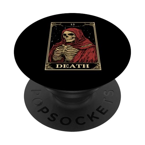 Grim Reaper Skeleton Pagan Satanic Gothic - Death Tarot Card PopSockets Klebender PopGrip von Tarot Card Reading Goth Clothing