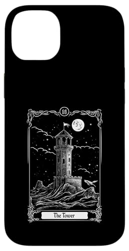 Hülle für iPhone 14 Plus The Tower Tarot Card 16 - Nighttime Spiritual Rebirth von Tarot Card Reading Goth Clothing