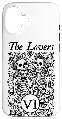 Hülle für iPhone 16 "The Lovers" Tarot Card Moon Mystical Reading Skeleton von Tarot Card Reading Goth Clothing