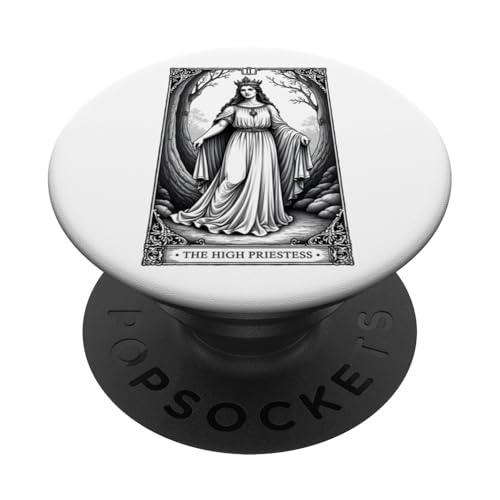 Tarot Card The High Priestess - Vintage Card II Aesthetic PopSockets Klebender PopGrip von Tarot Card Reading Goth Clothing