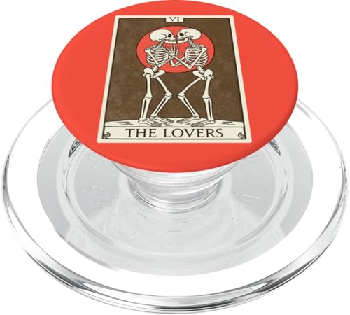 Tarotkarte The Lovers - Skelett Romantik Love Kisses PopSockets PopGrip für MagSafe von Tarot Card Reading Goth Clothing