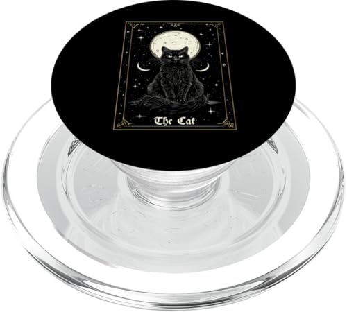 The Cat Tarot Card Moon Vintage Empress Black Cat PopSockets PopGrip für MagSafe von Tarot Card Reading Goth Clothing