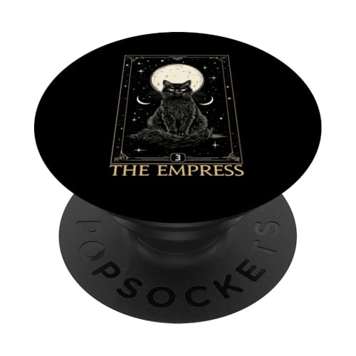 The Empress Tarot Card Major Arcana Card Goth Black Cat PopSockets Klebender PopGrip von Tarot Card Reading Goth Clothing