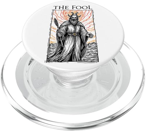 The Fool Tarot Card Jester - Satanic Pagan Occult Gypsy PopSockets PopGrip für MagSafe von Tarot Card Reading Goth Clothing