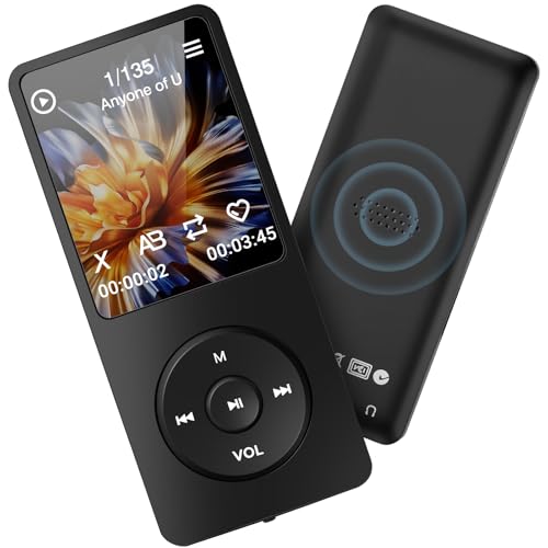 MP3 Player mit Bluetooth 5.2, MP3-MP4-Player Sport Musik-Player mit 32 GB Speicherkarte, 1.8 Zoll TFT Farbbildschirm, mit Lautsprecher, Sprachaufzeichnung, Video, FM Radio, E-Book von Tarswesi