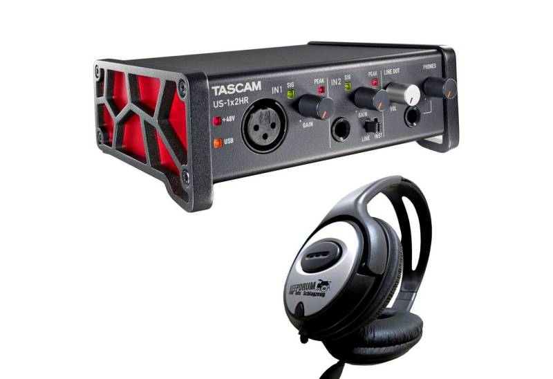 Tascam US-1x2HR USB Audio-Interface Digitales Aufnahmegerät (mit Kopfhörer) von Tascam