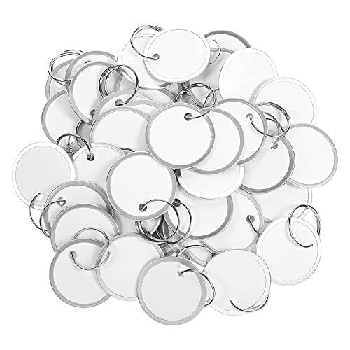 Tassety Metallrandanhänger, runde Papieranhänger mit Metallringen für Autoschlüssel und Türschlüssel (150 Stück) von Tassety