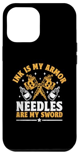 Hülle für iPhone 14 Pro Max Ink Is My Armor Needles Is My Sword Tattoo Künstler Tattoos von Tattooing Tattooed Tattoo Lover Gifts