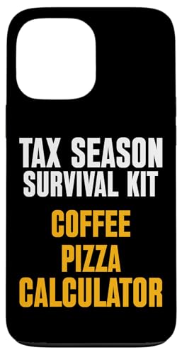 Hülle für iPhone 13 Pro Max Steuersaison Survival Kit Kaffee Pizza Rechner Steuertag von Tax Season Accountant Gift Idea For Auditor Funny