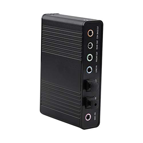 Externe Soundkarte 5.1, 6-Kanal-Soundkarte, externer digitaler optischer SPDIF Audio Ausgangsadapter USB Audio Adapter für PC, Laptops, Desktop, Computer von Tbest