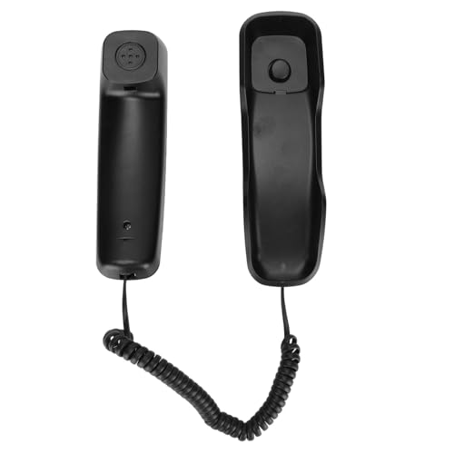 Schnurgebundenes Telefon mit Wahlwiederholung, LCD-Display, Kleines Kabelgebundenes Festnetztelefon für das Heimbüro, Noir Schnurgebundene Telefone (Black) von Tbest