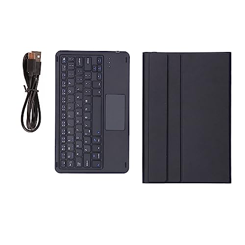 Tbest Kabellose Tastatur, Abnehmbares, Langlebiges Computerzubehör mit Kunstlederbezug, Schwarzes Tablet-Zubehör (Black) von Tbest