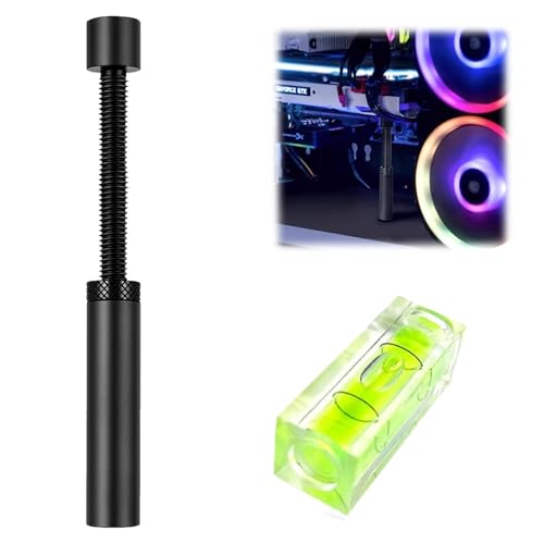 Tcnzdy 2 Pcs Grafikkarten Halterung Set, Schwarz Gpu Holder, 72.5-111.5mm Gpu Stütze Schwarz Grafikkarten Halterung Grafikkarten Stütze with Mini Wasserwaage von Tcnzdy