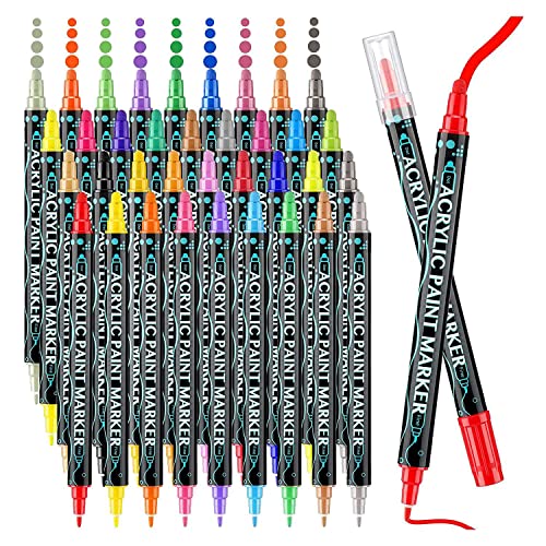 Tdyatocept Lackstift mit Punktspitze, Metallic-Klassiker-Farbstift, Doppelspitze-Maker-Stift für Erwachsene und Kinder von Tdyatocept