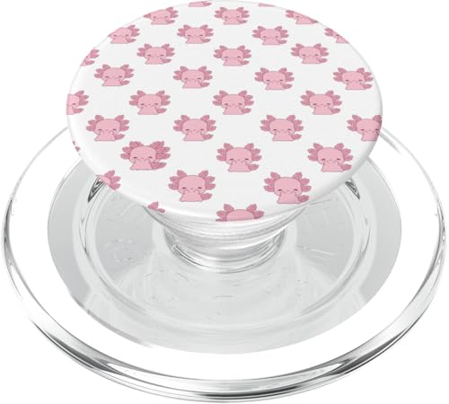 Lustig, niedlich, entzückend, lachend, lustiges Haustier, rosa Cartoon-Axolotls PopSockets PopGrip für MagSafe von TeaTime Design Studio