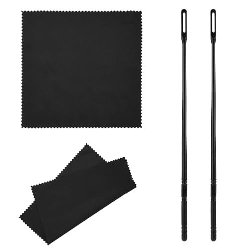 Schwarzes Flötenputzer Set, 2 Stk Reinigungstücher Mit 2 Stk Flöten Reinigungsstab, Professionelles Flötenputzer Blockflöte Für Die Pflege Ihres Instruments (Schwarz) von Teaaha