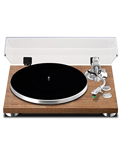 Teac TN-400BT-SE HiFi Plattenspieler, Turntable mit Bluetooth für Lautsprecher & Kopfhörer (Riemenantrieb, 33/45/78rpm, MM-Tonabnehmer) Walnuss Braun von Teac