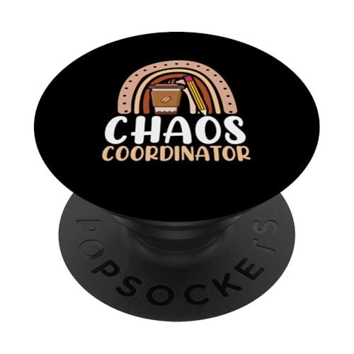 Chaos-Koordinator für Lehrer, Kaffee PopSockets Klebender PopGrip von Teacher Teaching Coffee Design