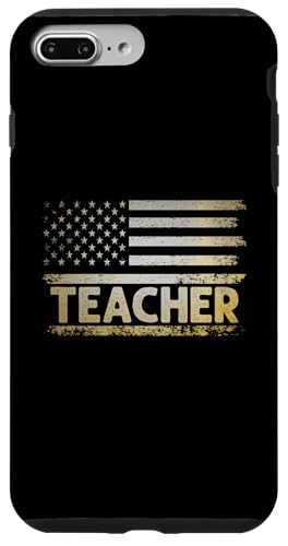 Hülle für iPhone 7 Plus/8 Plus Lehrer unter amerikanischer Flagge der Vereinigten Staaten von Amerika, Unterricht, Lehrer von Teaching Educator Teach Teacher Gifts