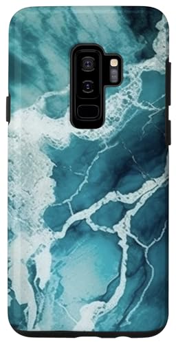 Hülle für Galaxy S9+ Türkis Blau Aquarell, Abstrakte Türkisfarbene Kunst von Teal & Türkise Design Boho-Blau Für Frau & Mann