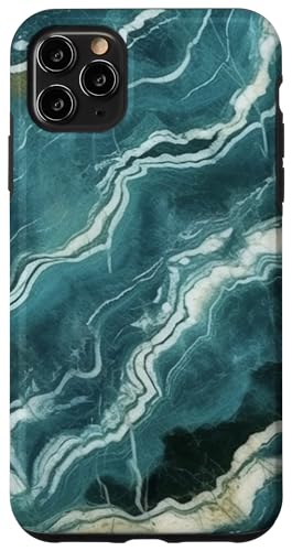 Hülle für iPhone 11 Pro Max Türkis Blau Aquarell, Abstrakte Türkisfarbene Kunst von Teal & Türkise Design Boho-Blau Für Frau & Mann