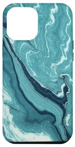 Hülle für iPhone 12 Pro Max Türkis Blau Aquarell, Abstrakte Türkisfarbene Kunst von Teal & Türkise Design Boho-Blau Für Frau & Mann