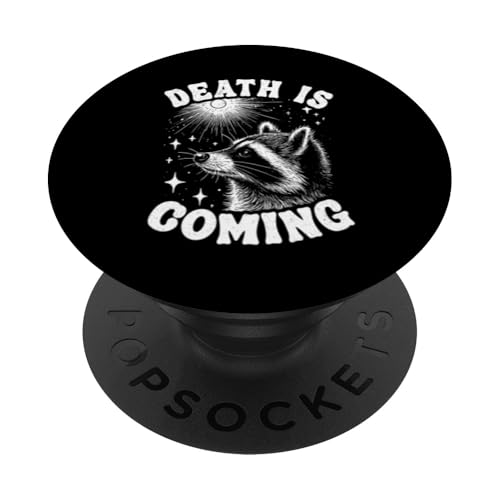 Der Tod kommt Racoon Goth Emo Raccoon PopSockets mit austauschbarem PopGrip von Team Trash Raccoon Designs