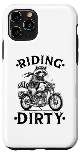 Hülle für iPhone 11 Pro Dirty Motorcycle Rider Biker Racoon Racoon Raccoon von Team Trash Raccoon Motorcycle Designs