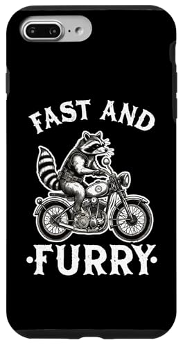 Hülle für iPhone 7 Plus/8 Plus Fast And Furry Racoon Motorradfahrer Biker Waschbär von Team Trash Raccoon Motorcycle Designs