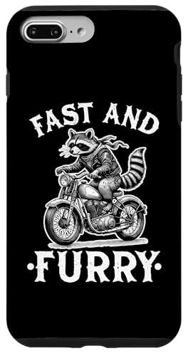 Hülle für iPhone 7 Plus/8 Plus Fast And Furry Racoon Motorradfahrer Biker Waschbär von Team Trash Raccoon Motorcycle Designs