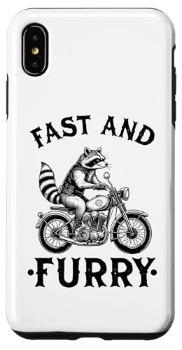 Hülle für iPhone XS Max Fast And Furry Racoon Motorradfahrer Biker Waschbär von Team Trash Raccoon Motorcycle Designs