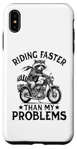 Hülle für iPhone XS Max Schneller fahren als meine Probleme Motorcycle Rider Raccoon von Team Trash Raccoon Motorcycle Designs